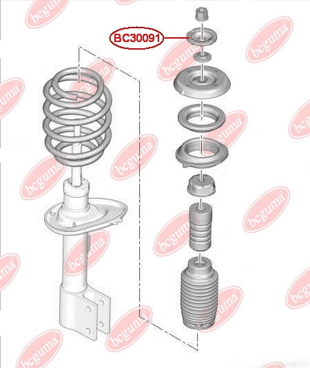 Шайба наполеглива стійки амортизатора (для BC3009)